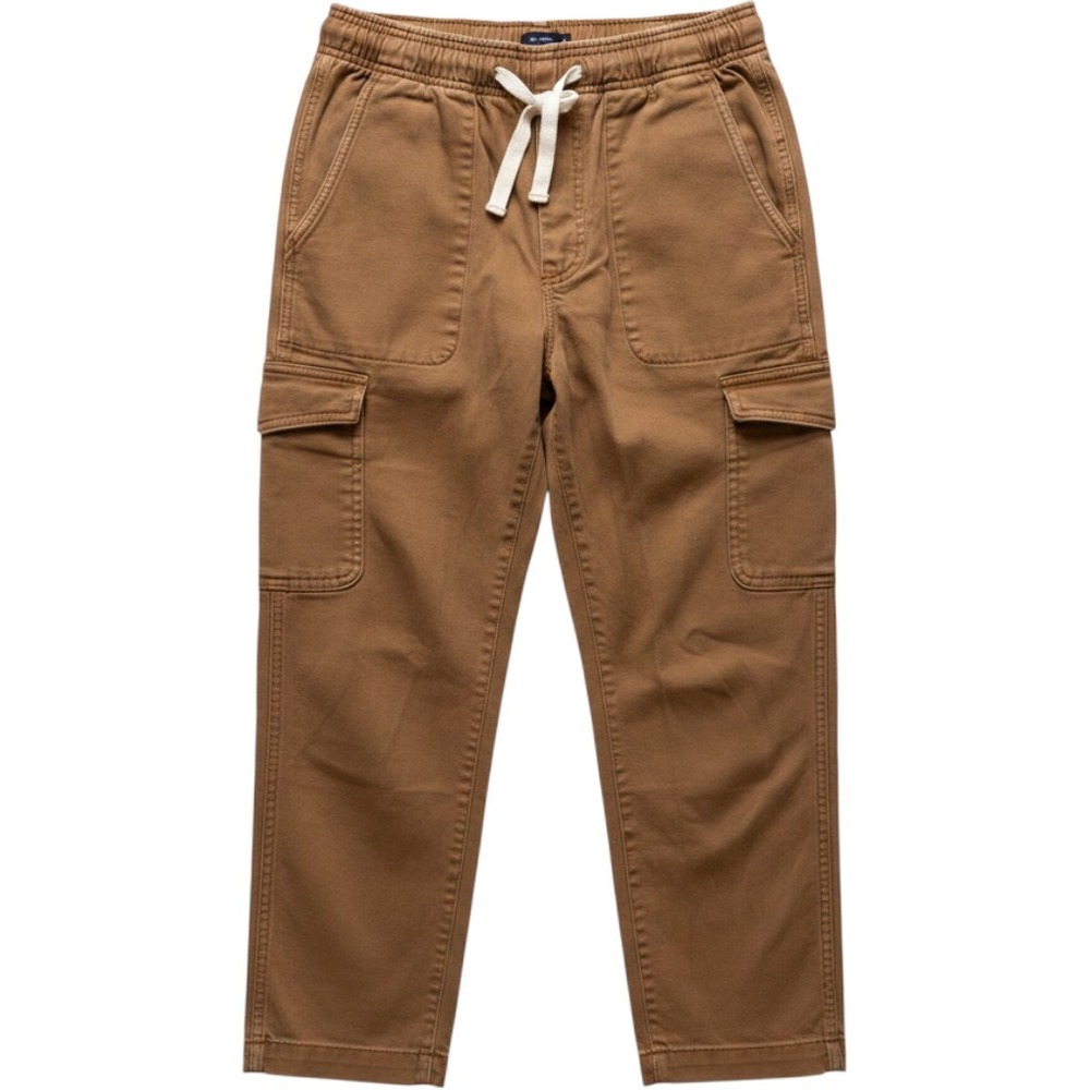 GAP Denim Easy Jean Cargo Pants Brown Tan Elastic Waist XS Utility Straight Leg
